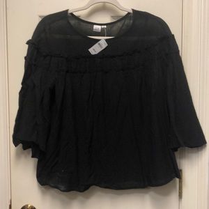 Black peasant blouse